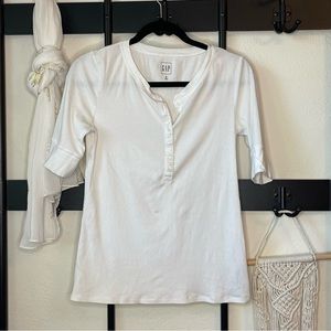 White Ribbed Gap Tee